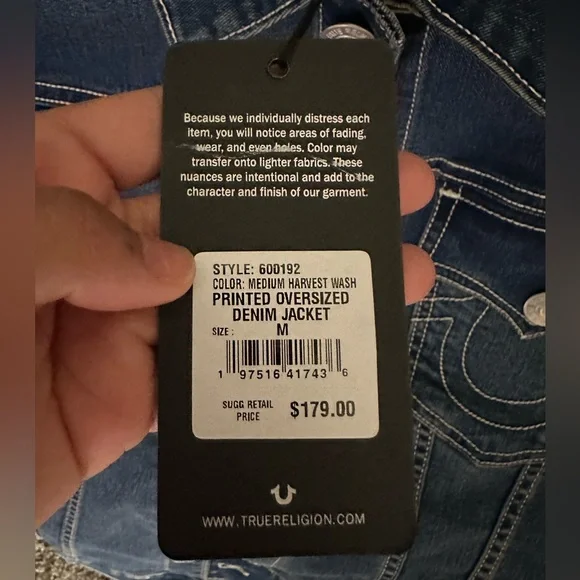 TRUE RELIGION OVERSIZED DENIM JACKET - Picture 4 of 13